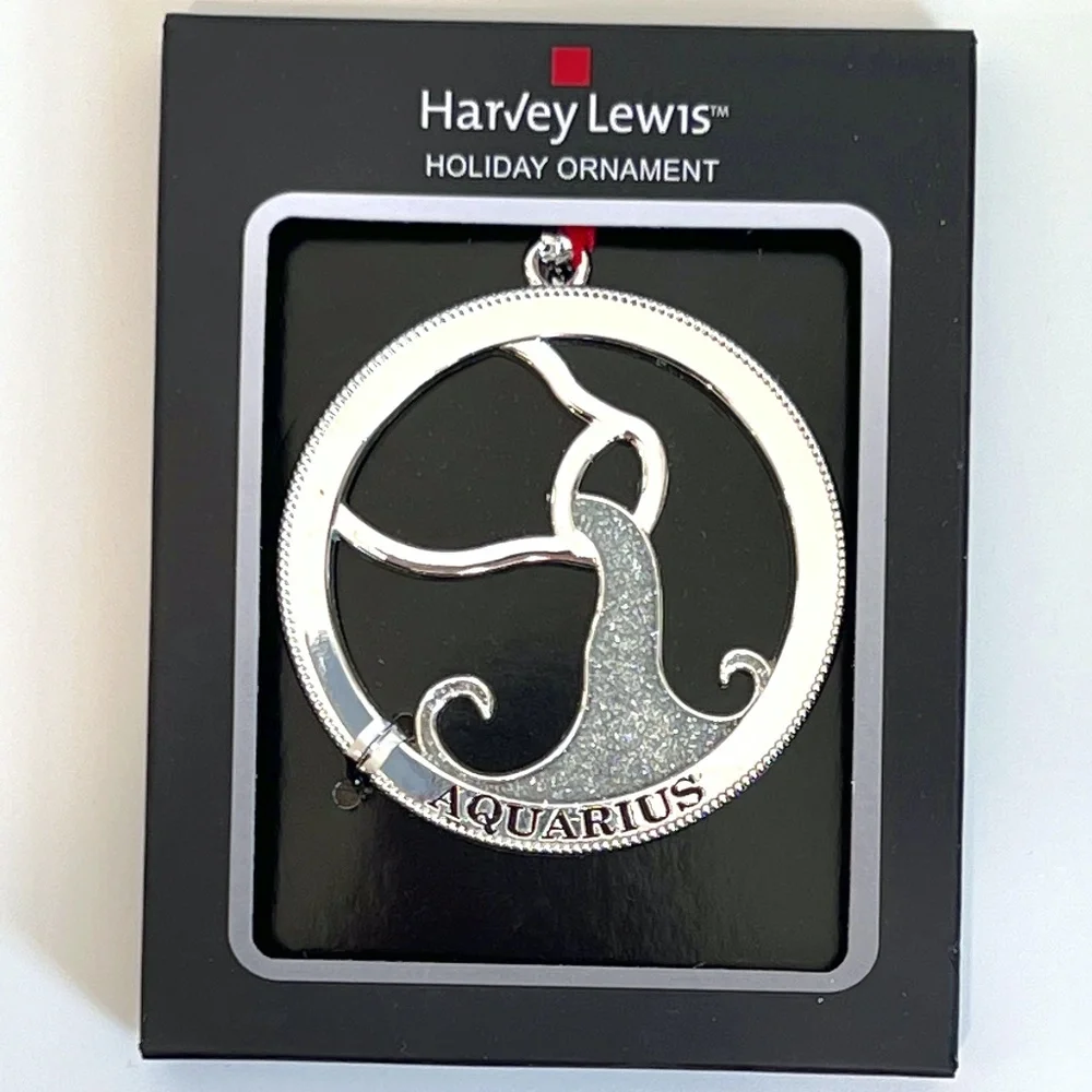 Harvey Lewis ZODIAC AQUARIUS Holiday Ornament New